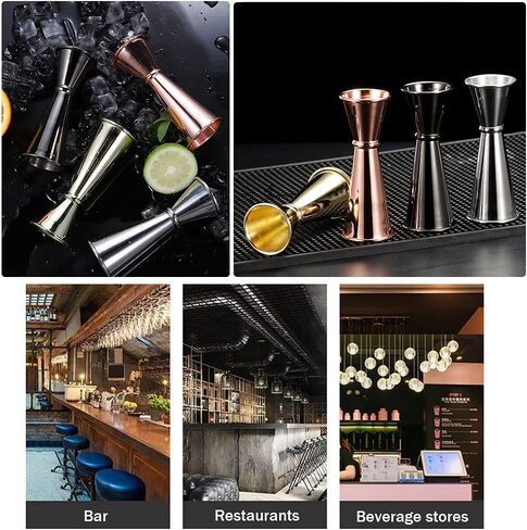 1 Pack Double Cocktail Jigger,Angzhili Stainless Steel Bar Jiggers with Measures, 2 oz/1 oz Jigger for Bartending,Bar Tools Used for Bar,Home Party,Bar Measuring Jigger (Gold) in Saudi Arabia