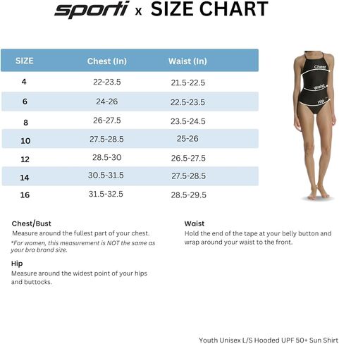 قميص سباحة Sporti Youth للجنسين L/S UPF 50+ - قمصان Rash Guard in Kuwait