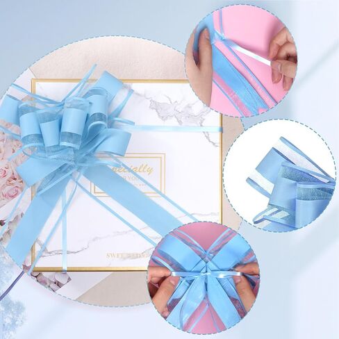 Lystaii 10 PCS Large Pull Bows Wrapping Ribbon Pull Bows Gift Bows for Birthday Presents Wedding Gift Baskets Presents Package Bow Decoration (Pink) in Kuwait