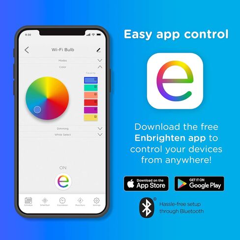 Enbrighten Vibe Smart Light Bulb, A19, Dimmable, 2700K-6500K Adjustable White, Works with Alex and Google Home, Wi-Fi Light Bulb, 51336 in Saudi Arabia
