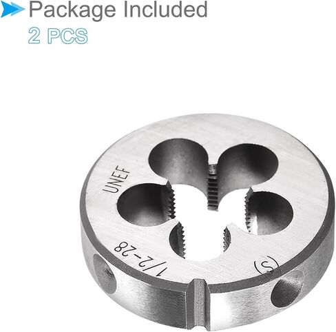 Round Thread Repair Die, 5/16-24 UNF Die 25mm OD, Alloy Tool Steel Right Hand Cylindrical Pipe Threading Tool with 4 Chip Holes - (Applications: for Threading Repairing), 2pieces in Saudi Arabia