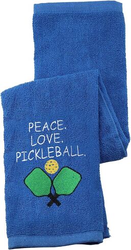Pickleball Towel Peace Love Pickleball Embroidered Sports Teem Hand Towel Gift for Pickleball Player (Peace Love Pickleball) in Saudi Arabia