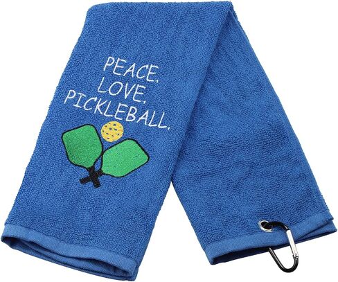 Pickleball Towel Peace Love Pickleball Embroidered Sports Teem Hand Towel Gift for Pickleball Player (Peace Love Pickleball) in Saudi Arabia