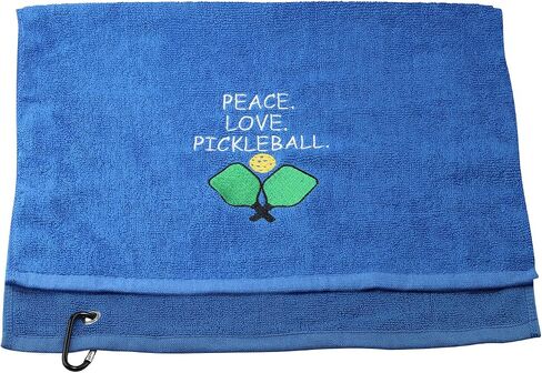 Pickleball Towel Peace Love Pickleball Embroidered Sports Teem Hand Towel Gift for Pickleball Player (Peace Love Pickleball) in Saudi Arabia