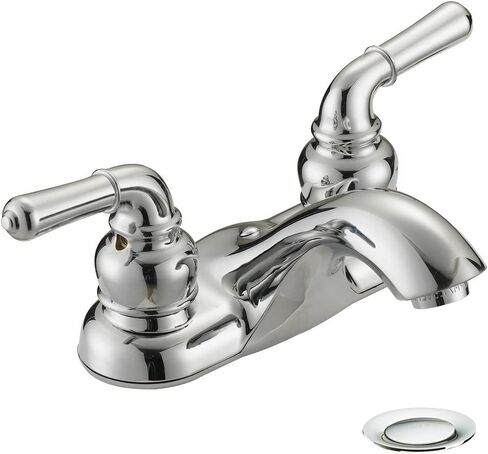 Designers Impressions 652369 Oil Rubbed Bronze Two Handle Lavatory Bathroom Vanity Faucet - Bathroom Sink Faucet with Matching Pop-Up Drain Trim Assembly in Saudi Arabia