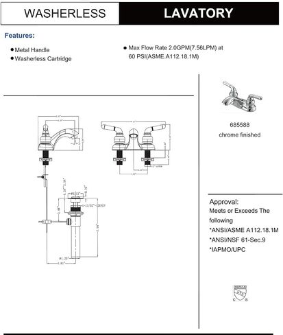 Designers Impressions 652369 Oil Rubbed Bronze Two Handle Lavatory Bathroom Vanity Faucet - Bathroom Sink Faucet with Matching Pop-Up Drain Trim Assembly in Saudi Arabia