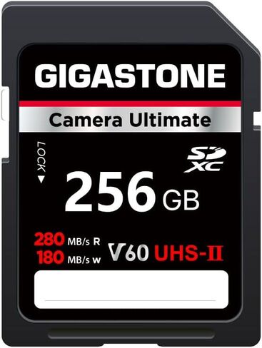 GIGASTONE 512GB SD Card UHS-II V60 U3 SDXC Memory Card High Speed Read up to 280MB/s 4K Ultra HD UHD Video for DSLR Canon Nikon Sony Pentax Kodak Olympus Panasonic Digital Camera, with 1 Mini case in Saudi Arabia