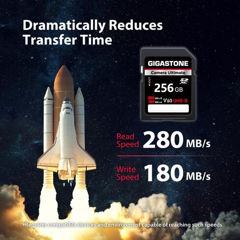 GIGASTONE 512GB SD Card UHS-II V60 U3 SDXC Memory Card High Speed Read up to 280MB/s 4K Ultra HD UHD Video for DSLR Canon Nikon Sony Pentax Kodak Olympus Panasonic Digital Camera, with 1 Mini case in Saudi Arabia
