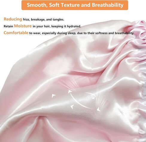 Satin Bonnet for Sleeping Women Adjustable Double Layer Satin Bonnet Silk Hair Bonnet Natural Curly Hair Night Sleep Cap in Saudi Arabia