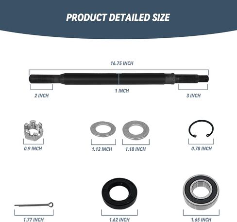 Golf Cart Driver/Passenger Side Rear Axle Shaft with Bearing Seal Kit Fits for EZGO TXT/Medalist 1994-2013 Electric Models, Replace OEM #20377G11#20377G12(Not fit for GAS Golf Cart) in Saudi Arabia