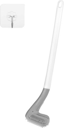 Sibba Golf Toilet Brush Flexible Long Handled Scrubber Deep Bowl Cleaning Scraper Quick Drying Brush with Hook Spin Clean Tool Toilet Brushes Bathroom Accessories (White) in Saudi Arabia