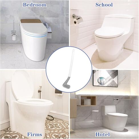 Sibba Golf Toilet Brush Flexible Long Handled Scrubber Deep Bowl Cleaning Scraper Quick Drying Brush with Hook Spin Clean Tool Toilet Brushes Bathroom Accessories (White) in Saudi Arabia