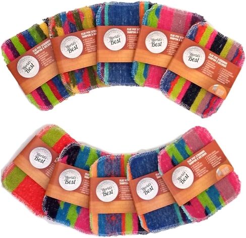 World's Best Flat Pot Scrubbers. Dishwasher Safe. Assorted Colors (12) in Saudi Arabia