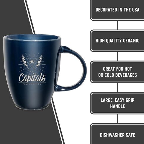 مج ريكو إندستريز NHL Hockey Washington Capitals Sunburst سعة 18 أونصة من السيراميك المحفور بالليزر in Saudi Arabia