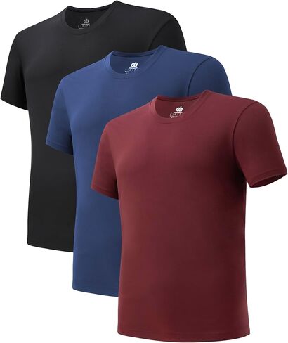 DAVID ARCHY Men's Undershirt Sorona Cotton Moisture-Wicking T-Shirts Stretch Crewneck Tees for Men 3-Pack in Saudi Arabia