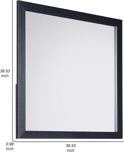 Benjara، مرآة تسريحة موكو سوداء مقاس 40 × 40، شكل مربع، طراز حديث، إطار نهائي in Kuwait