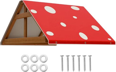 Tchvt Playset Canopy Replacement - 52" x 90" Swing Set Canopy Cover Replacement for Outdoor Kids Playground Roof Accessories (90inch, Red with dots) in Saudi Arabia