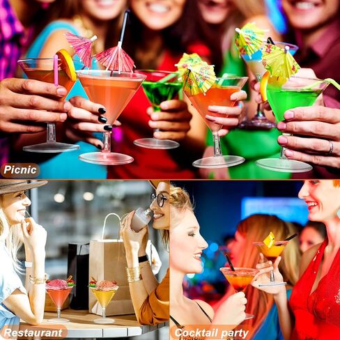 100 Packs Clear Plastic Martini Glasses 2oz Disposable Cocktail Glasses Mini Dessert Cups Shooter Shot Glasses for Parties Wedding Events, Cocktails Parties in Saudi Arabia