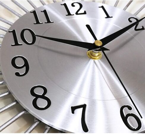 Modern Metal Crystal 3D Morden Wall Clock Design Home Decor, Decorative Silent Clock for Living Room, Bedroom, Office Space,Silver,70cm(28in) in Saudi Arabia