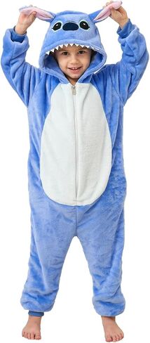ملابس أطفال من Animal Onesie - بيجامة حيوانات من الفلانيل الناعمة لعيد الهالوين للفتيات والفتيان in Kuwait