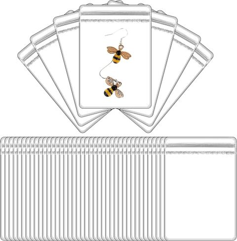 Small Plastic Bags, 100 Pcs Mini Baggies PVC Anti Tarnish Jewelry Bags Clear Plastic Jewelry Zip Bags Clear Jewelry Anti Oxidation Zipper Bag Antitarnish Plastic Bags Resealable Poly Bags(2.8x3.9") in Saudi Arabia