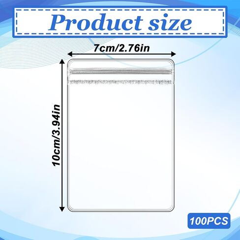 Small Plastic Bags, 100 Pcs Mini Baggies PVC Anti Tarnish Jewelry Bags Clear Plastic Jewelry Zip Bags Clear Jewelry Anti Oxidation Zipper Bag Antitarnish Plastic Bags Resealable Poly Bags(2.8x3.9") in Saudi Arabia