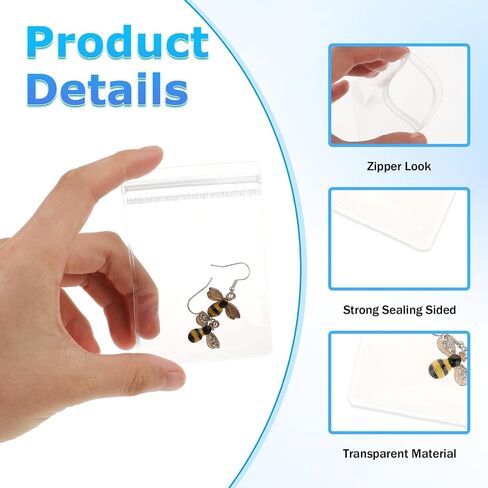 Small Plastic Bags, 100 Pcs Mini Baggies PVC Anti Tarnish Jewelry Bags Clear Plastic Jewelry Zip Bags Clear Jewelry Anti Oxidation Zipper Bag Antitarnish Plastic Bags Resealable Poly Bags(2.8x3.9") in Saudi Arabia