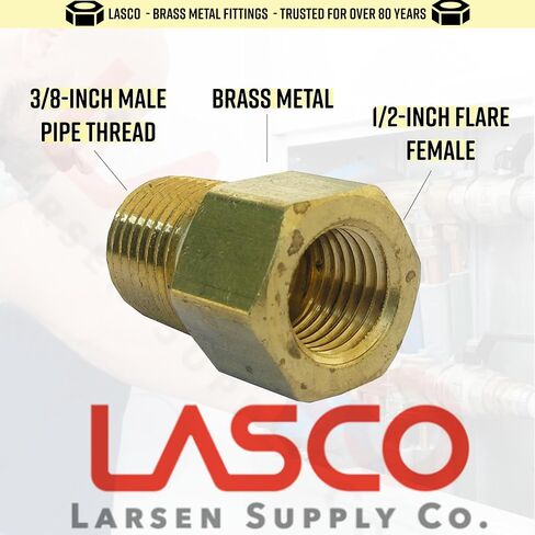 LASCO 17-4629 3/8 بوصة مضيئة بواسطة 1/4 بوصة محول نحاسي لخيط الأنبوب الأنثوي in Saudi Arabia