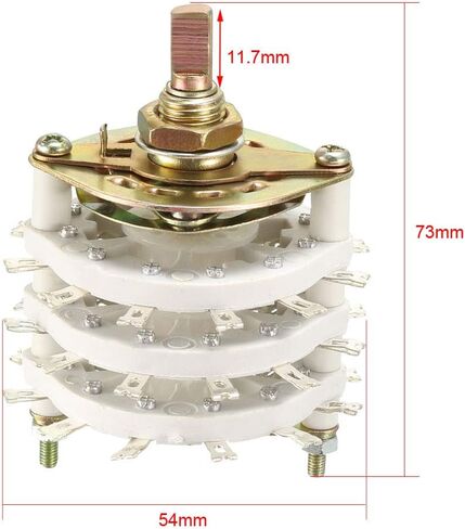 uxcell 6P5T 6 Pole 5 Position 3 Deck Band Channel Rotary Switch Selector with Knob in Saudi Arabia