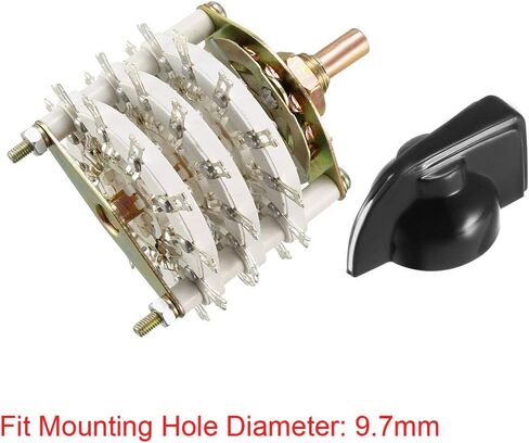 uxcell 6P5T 6 Pole 5 Position 3 Deck Band Channel Rotary Switch Selector with Knob in Saudi Arabia