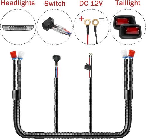 شريط إضاءة LED ومجموعة مصابيح خلفية متوافقة مع موديلات EZGO TXT Golf Cart 1996-2013 سنة in Kuwait