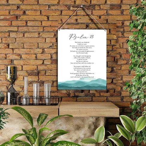الرب هو بلدي الراعي الكتاب المقدس الآية الخشبية علامة ريفي مزمور 23 ألوان مائية مسيحية خشبية معلقة لوحة للمنزل مكتب الحضانة جدار الفن الديكور 8 × 10 بوصة الحاضر in Kuwait