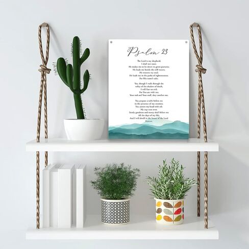 الرب هو بلدي الراعي الكتاب المقدس الآية الخشبية علامة ريفي مزمور 23 ألوان مائية مسيحية خشبية معلقة لوحة للمنزل مكتب الحضانة جدار الفن الديكور 8 × 10 بوصة الحاضر in Kuwait