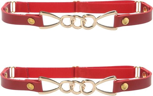 2Pcs Adjustable Leg Garter with Gold Chain Buckle, Elastic Thigh Garters Belt for Women, Black in Saudi Arabia