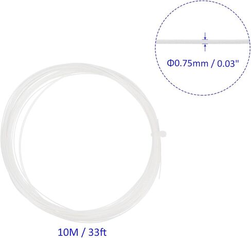 M METERXITY 8Pcs Badminton Racket String - High Flexibility Training Nylon Racquet String Line Badminton Repair Accessory for Badminton (10Mx0.75mm, Beige) in Kuwait