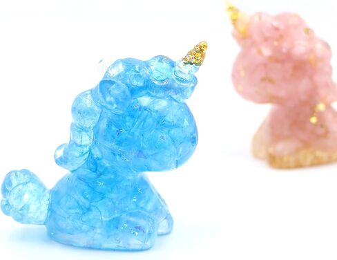 3'' Handcrafted Unicorn Natural Crystal Stone Epoxy Resin Figurines, Collectibles of Colorful Unicorn Ornaments 2pcs, Gifts and Desktop Decoration for Interior Space and Reiki (Dreamy Couple) in Saudi Arabia