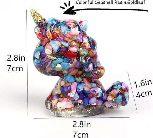 3'' Handcrafted Unicorn Natural Crystal Stone Epoxy Resin Figurines, Collectibles of Colorful Unicorn Ornaments 2pcs, Gifts and Desktop Decoration for Interior Space and Reiki (Dreamy Couple) in Saudi Arabia