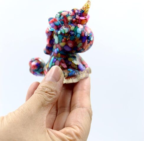3'' Handcrafted Unicorn Natural Crystal Stone Epoxy Resin Figurines, Collectibles of Colorful Unicorn Ornaments 2pcs, Gifts and Desktop Decoration for Interior Space and Reiki (Dreamy Couple) in Saudi Arabia