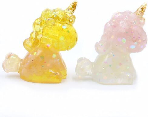 3'' Handcrafted Unicorn Natural Crystal Stone Epoxy Resin Figurines, Collectibles of Colorful Unicorn Ornaments 2pcs, Gifts and Desktop Decoration for Interior Space and Reiki (Dreamy Couple) in Saudi Arabia