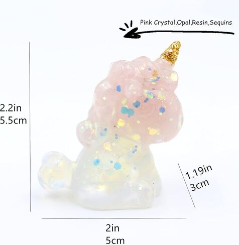 3'' Handcrafted Unicorn Natural Crystal Stone Epoxy Resin Figurines, Collectibles of Colorful Unicorn Ornaments 2pcs, Gifts and Desktop Decoration for Interior Space and Reiki (Dreamy Couple) in Saudi Arabia