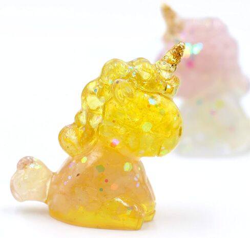 3'' Handcrafted Unicorn Natural Crystal Stone Epoxy Resin Figurines, Collectibles of Colorful Unicorn Ornaments 2pcs, Gifts and Desktop Decoration for Interior Space and Reiki (Dreamy Couple) in Saudi Arabia
