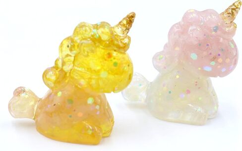 3'' Handcrafted Unicorn Natural Crystal Stone Epoxy Resin Figurines, Collectibles of Colorful Unicorn Ornaments 2pcs, Gifts and Desktop Decoration for Interior Space and Reiki (Dreamy Couple) in Saudi Arabia
