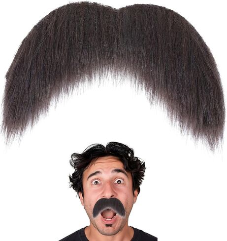 Self Adhesive Fake Mustache Party Realistic False Facial Hair Costume Accessories for Adults Novelty Halloween in Kuwait