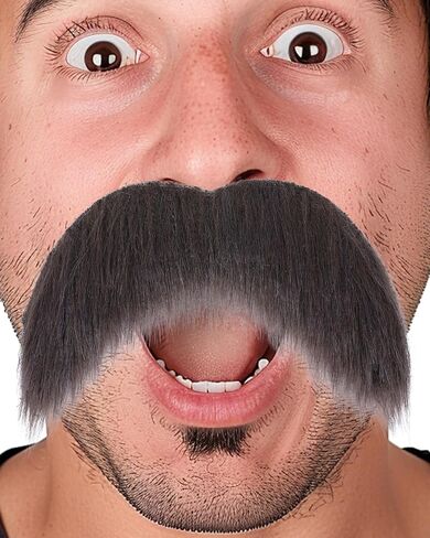Self Adhesive Fake Mustache Party Realistic False Facial Hair Costume Accessories for Adults Novelty Halloween in Kuwait