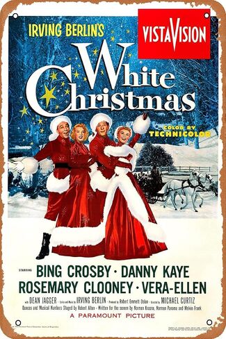 White Christmas Movie Poster Vintage Tin Sign Retro Metal Sign for Cafe Bar Office Bedroom Home Wall Decor Christmas Gift 12 X 8 inch in Saudi Arabia