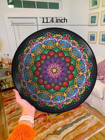 لوحة فنية جدارية من HK Studio، ديكور حائط ماندالا PVC مقاس 11.4 بوصة، عبوة من 4 قطع، ديكور معلق على الحائط للمسكن، زن، بوهو، هيبي، ديكور غرفة جمالي in Kuwait