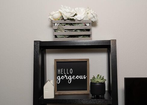 Nana's Little Angels Black Hello Gorgeous Wall Decor with Real Wood Frame, 10" x 10" Art, Cute Farmhouse and Boho Home Decorations, Inspirational Quote for Living Room, Bedroom, or Bathroom in Saudi Arabia
