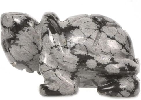 Justinstones Snowflake Obsidian Healing Crystal Guardian Turtle Tortoise Pocket Stone Figurines Carved Gemstone Crafts Home Decor 1.5 inch in Saudi Arabia