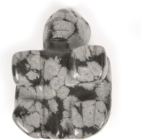 Justinstones Snowflake Obsidian Healing Crystal Guardian Turtle Tortoise Pocket Stone Figurines Carved Gemstone Crafts Home Decor 1.5 inch in Saudi Arabia