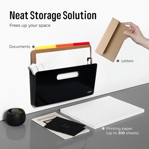 loukin Magnetic File Holder, Vertical File Folder Organizer, Wall Mount File Organizer for Whiteboard, Refrigerator, File Cabinets, Office Wall Organizer for Mail, Paper, Documents, Letters (White) in Saudi Arabia